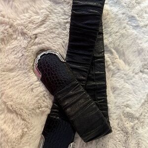 Brighton Black Leather Belt with Silver Accents